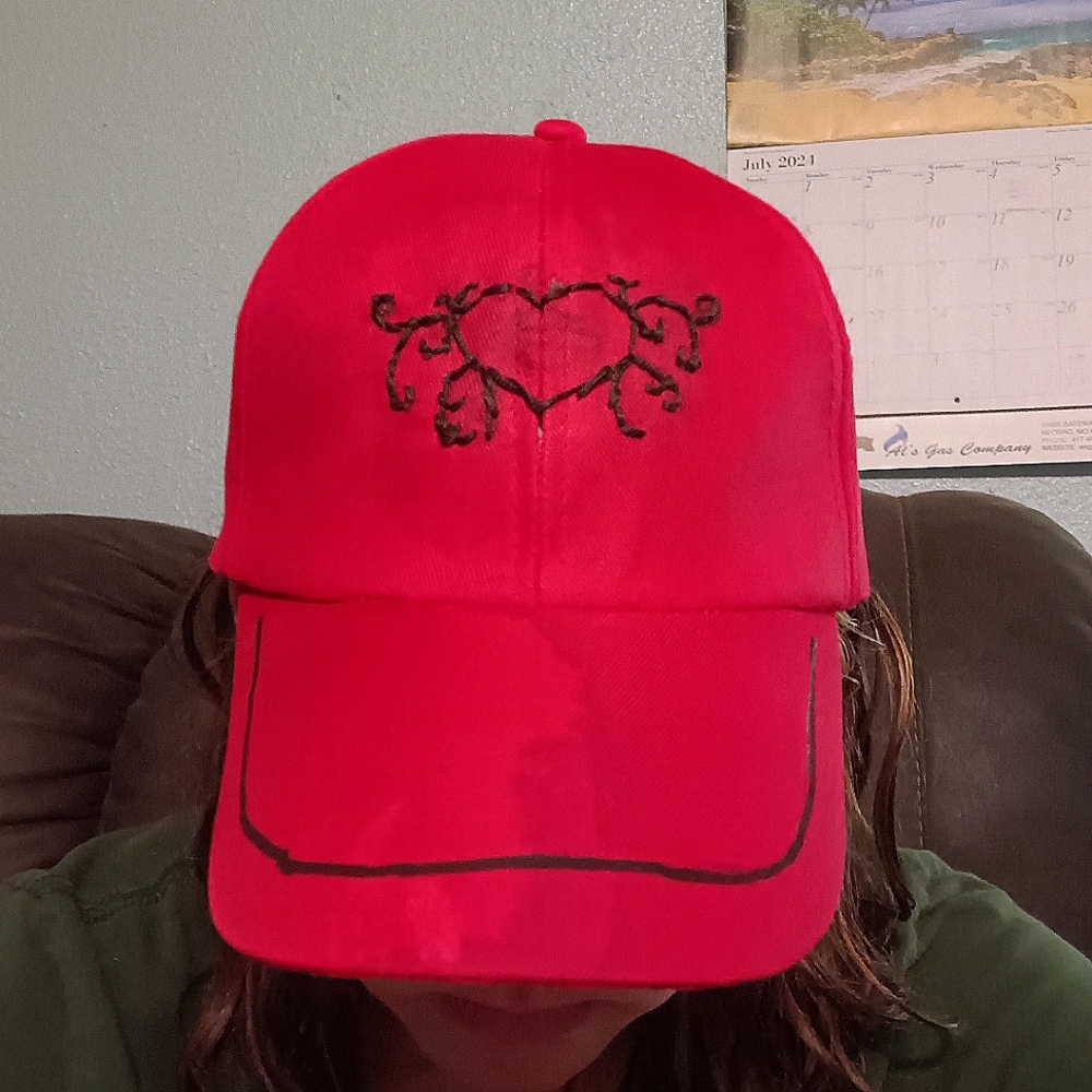 Red y2k baseball cap